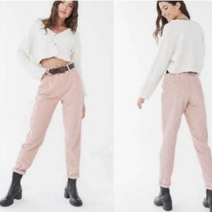 BDG MOM High Rise Corduroy Pants women's size 28 pale pink straight leg